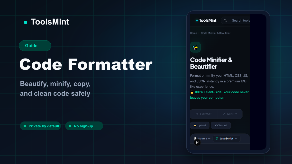 How To Use ToolsMint Code Formatter: Beautify, Minify, HTML CSS JS JSON ...